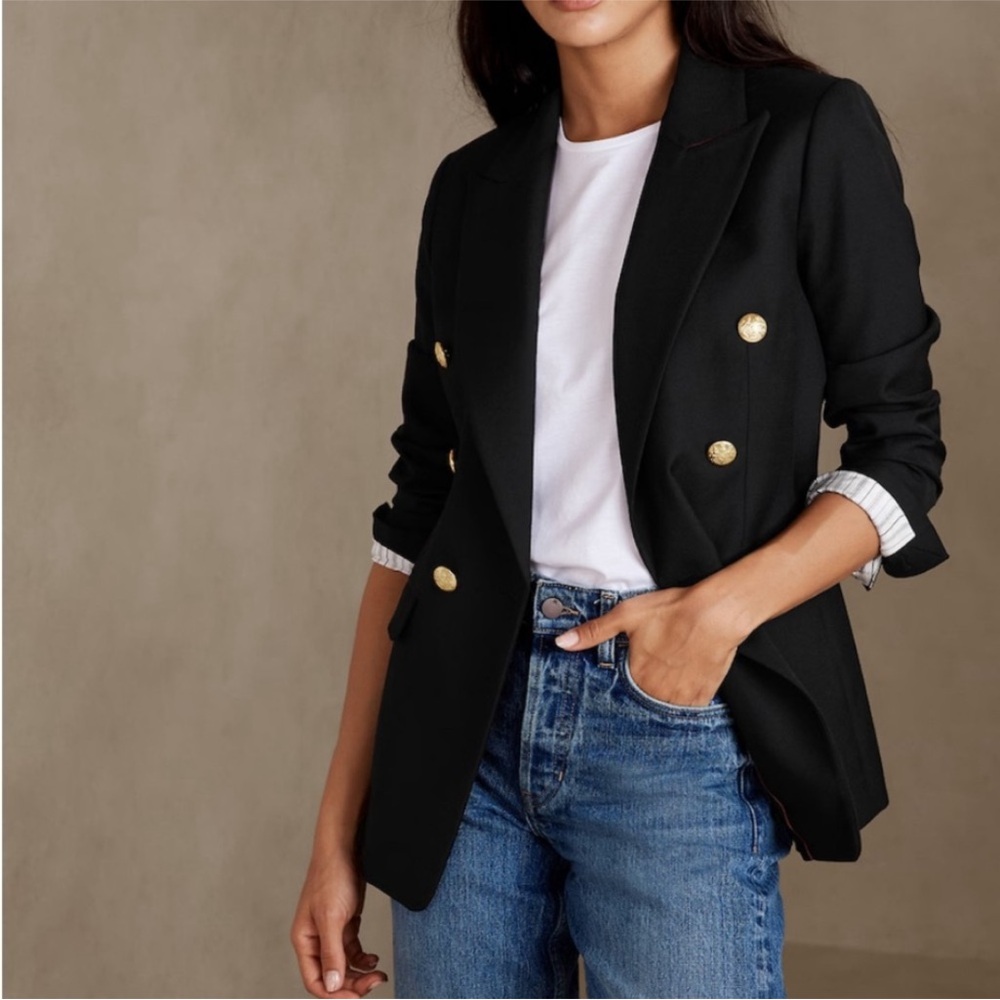 Banana Republic Captain’s Blazer with gold crest buttons, size 6